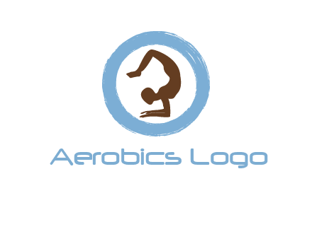 yoga pose in circle logo