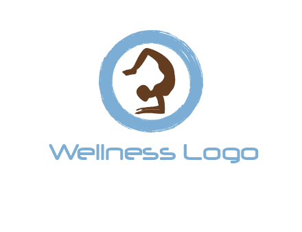 yoga pose in circle logo