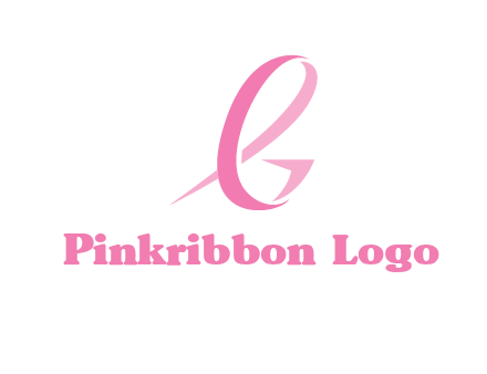 cancer ribbon letter G logo