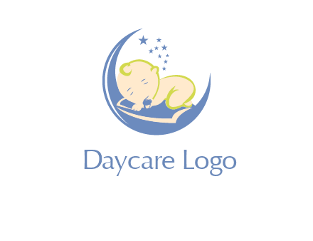 baby on moon and stars logo