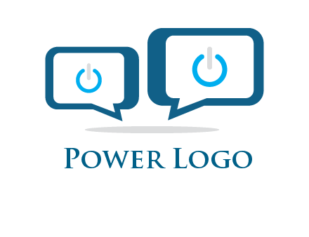 speech bubbles with power button sign icon