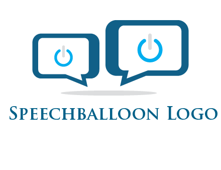 speech bubbles with power button sign icon