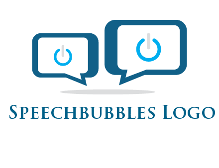 speech bubbles with power button sign icon