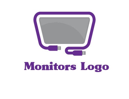 usb cable and monitor icon