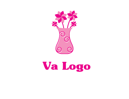 flower in vase logo