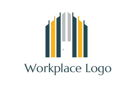 vertical lines house shape logo