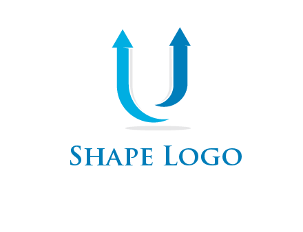 upward arrows in U shape logo