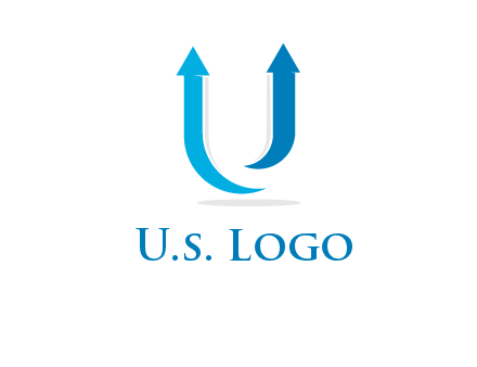 upward arrows in U shape logo