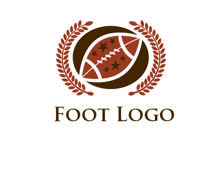 football and laurel wreath logo