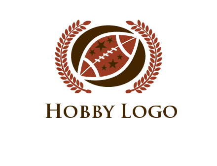 football and laurel wreath logo