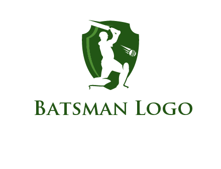 cricket player in shield logo