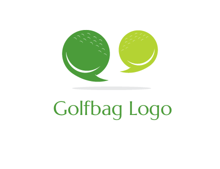 golf ball speech bubbles logo