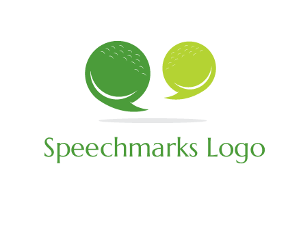 golf ball speech bubbles logo