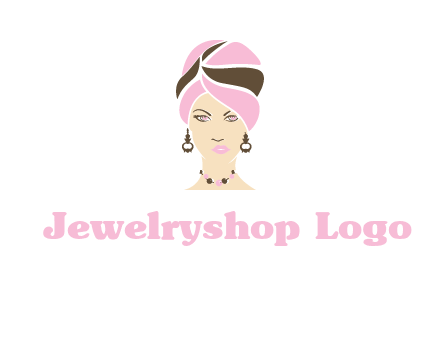 woman wearing a turban and jewelry vector