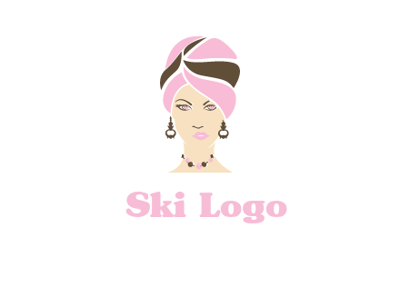 woman wearing a turban and jewelry vector