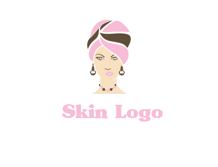 woman wearing a turban and jewelry vector