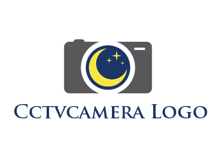 camera with moon and stars logo