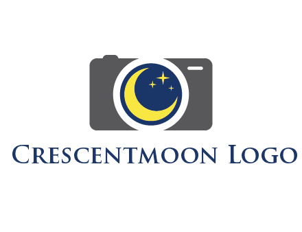 camera with moon and stars logo