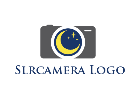 camera with moon and stars logo