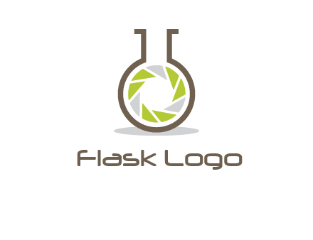 lens inside chemical flask icon