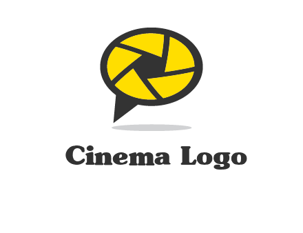 lens on speech bubble logo