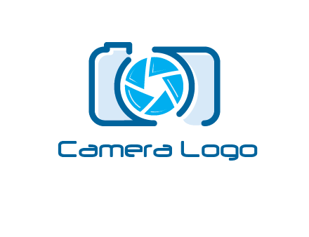 abstract image of a camera with lens logo icon