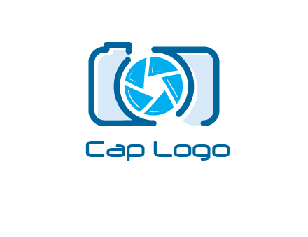 abstract image of a camera with lens logo icon