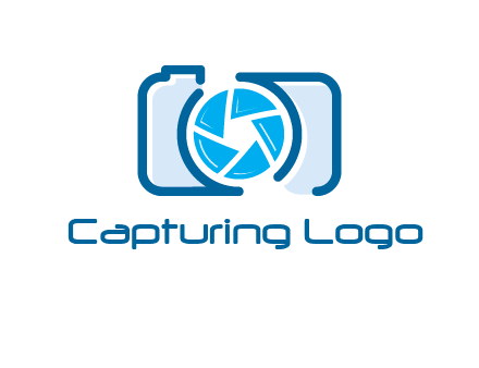 abstract image of a camera with lens logo icon