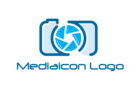 abstract image of a camera with lens logo icon