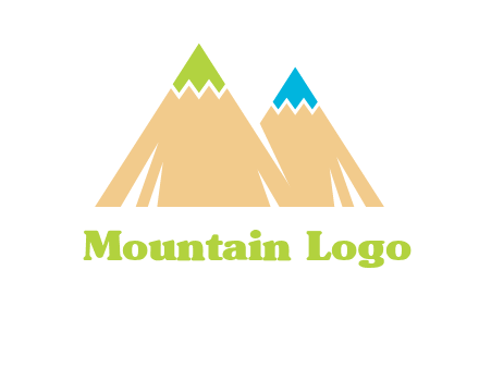 color pencil tips in mountain peak shape logo