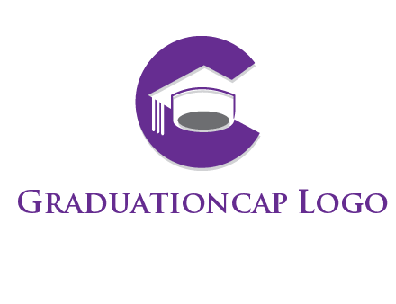 graduation hat in letter C logo