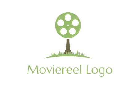 film reel on tree logo