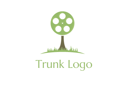 film reel on tree logo