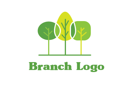 different shaped trees logo