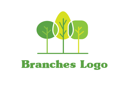 different shaped trees logo