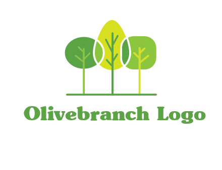 different shaped trees logo