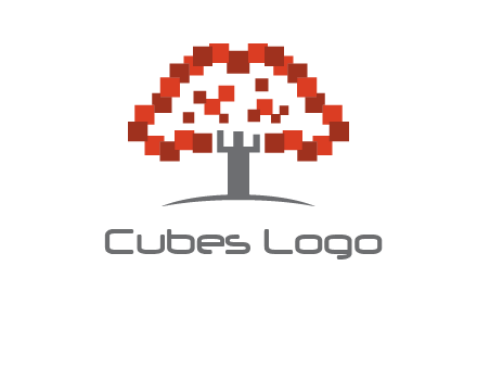 square pixels tree icon