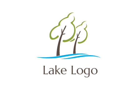 abstract trees and waves logo