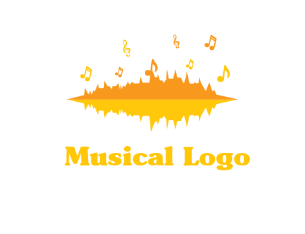 music equalizer with music notes logo