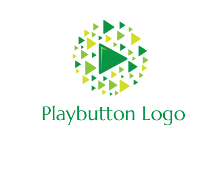 isolated play triangles symbols in circle logo