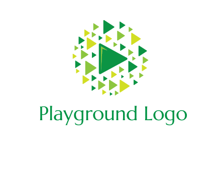 isolated play triangles symbols in circle logo