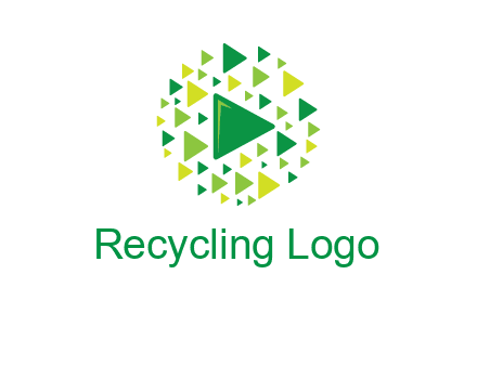 isolated play triangles symbols in circle logo