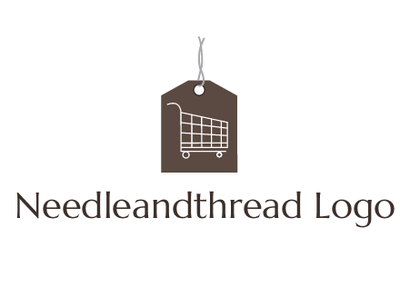 shopping cart on price tag logo