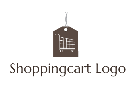 shopping cart on price tag logo