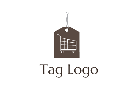 shopping cart on price tag logo