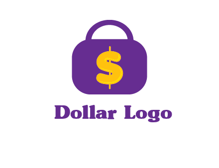 dollar sign on a handbag icon