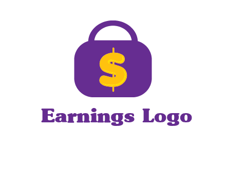 dollar sign on a handbag icon