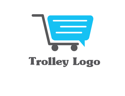 chat bubble shopping cart logo