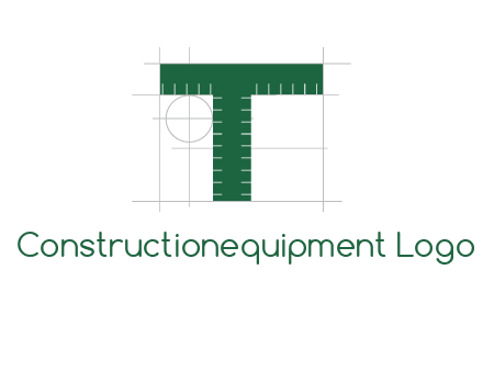 letter T as ruler construction logo