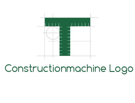 letter T as ruler construction logo